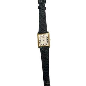 Vintage men’s SEIKO Gold Case Watch with Black Strap